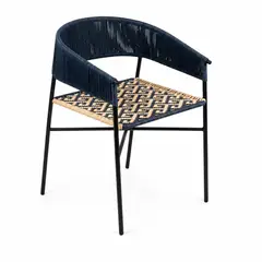 G HOME - Silla Tejida Mimbre Madrid Azul