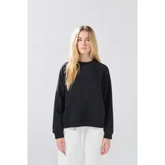 KOAJ - Buzo con cuello redondo unicolor y bordes en rib Mujer