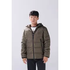 KOAJ - Chaqueta unicolor acolchada con cremallera y capota Hombre