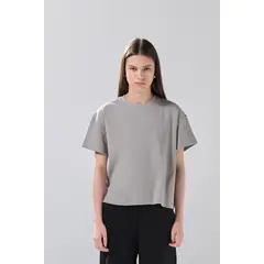 KOAJ - Camiseta oversize unicolor cuello redondo en tela suave Mujer