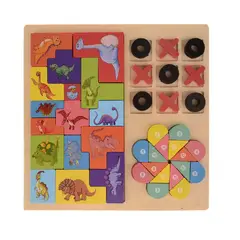 SWISSHOME - TABLA 3 EN 1 EN MADERA/ JUEGO PARA NIÑOS Y NIÑAS +3 AÑOS.