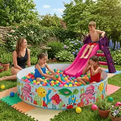 BOY TOYS - Centro Juegos Piscina Intex + Rodadero + 100 Pelotas Piscina