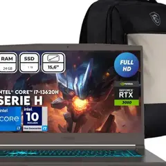 MSI - Portátil Thin 15 B13UC Intel Core i7-13620H 24GB 1 TB SSD RTX 3050 4GB 15.6” FHD 144Hz + Morral