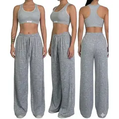 GENERAL - Pantalón Palazzo Jaspe Plisado Máximo Confort y Estilo