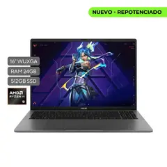 ASUS - Portatil M3607ha Amd Ryzen 9 270 24Gb Ddr5 512Gb Ssd Pantalla 16,0 pulgadas Wuxga