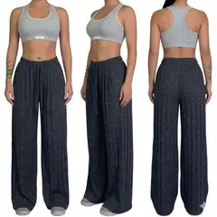 GENERAL - Pantalón Palazzo Jaspe Plisado Máximo Confort y Estilo