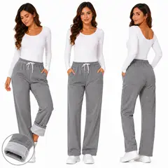 GENERAL - Pantalon Palazzo Termico Bota Ancha Y Felpa Interior