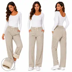 GENERAL - Pantalon Palazzo Termico Bota Ancha Y Felpa Interior