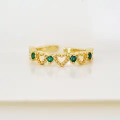 RAVEL - ANILLO AJUSTABLE MAR CORAZON VERDE