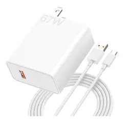 XIAOMI - Cargador Carga Rápida De 67W BLANCO