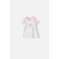 LITTLEMIC - Vestido estampado multicolor para niña de 2T a 5T