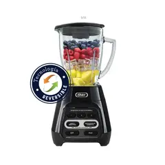 OSTER - Licuadora con tecnología Reversible Vaso vidrio 1.5 Litros 3 Velocidades y 2 Programas Automáticos Color Negro