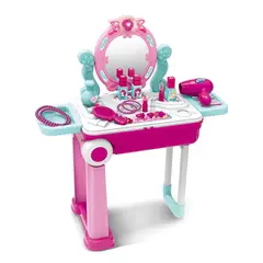 GENERICO - Dayotoys Set Tocador Niñas Plástico Rosa Incluye Accesorios y Taburete