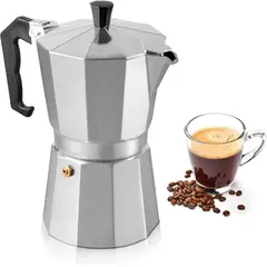 GENERICO - Cafetera Italiana Moka 12 Tazas Aluminio Premium Espresso Para Gas y Estufa Hogar Oficina