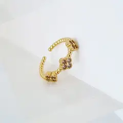 RAVEL - ANILLO AJUSTABLE TREBOLES BRILLANTE DIVINA