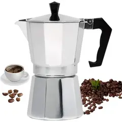 GENERICO - Cafetera Italiana Manual 6 Tazas Plata Moka Espresso Premium Diseño Clásico Para Café En Casa