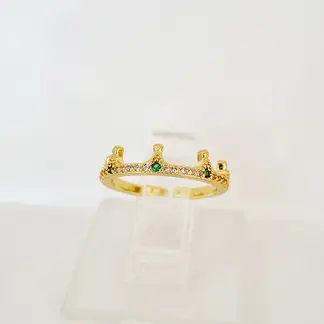 RAVEL - ANILLO AJUSTABLE CORONA VERDE