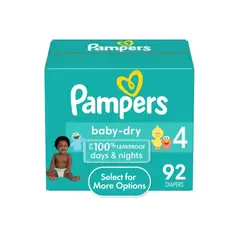 PAMPERS - Pañales Baby Dry Etapa 4 x 92 Unidades