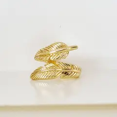 RAVEL - ANILLO AJUSTABLE HOJA DORADA