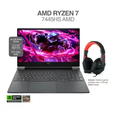 HP - PORTATIL VICTUS - RYZEN 7 7445HS- RTX 3050 - 16" FHD 144HZ - RAM 24GB SSD 512GB DIADEMAS REDRAGON