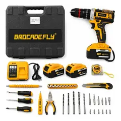 DEWALT - Taladro atornillador inalambrico Brocadefly 48V kit completo