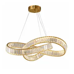 GENERICO - Lámpara Led Cristal Aros Entrelazados 1 Luz Dixton LT08358-Transparente