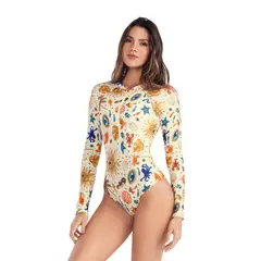 CHAMELA - Vestido De Baño Entero Manga Larga Estampado 46735