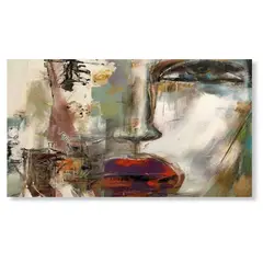 GENERICO - Cuadro decorativo rostro femenino abstracto moderno 100x70 cm