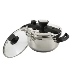 UNIVERSAL - Olla a presión Easy Click 4L en acero inxidable con tapa de vidrio