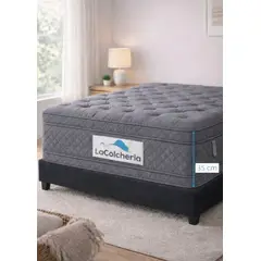 GENERICO - COLCHON DOBLE PILLOW GRIS SEMIORTOPEDICO 1.60X1.90cm