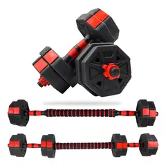 GENERICO - Set Kit Pesas Mancuernas 15kg Octagonales Ajustables Termoforradas