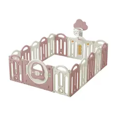 EBABY - Corral de piso y juego infantil Happy Zone Plus GE851 ROSA