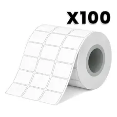 GENERICO - 100 ROLLOS DE ETIQUETAS ADHESIVAS 32x25mm 5000 ETIQUETAS TRANSFERENCIA TERMICA