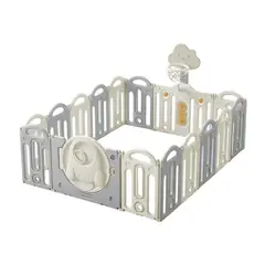 EBABY - Corral de piso y juego infantil Happy Zone Plus GE853 GRIS