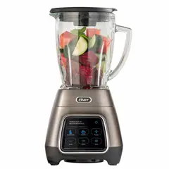 OSTER - Licuadora Touch Screen reversible 1000W + Vaso portatil Blend&Go Negra