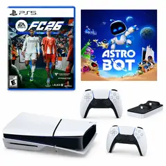 SONY - Consola PS5 Slim 1TB + 2 Controles + FC 26 Físico + Astro Bot Digital + Cargador DOBE