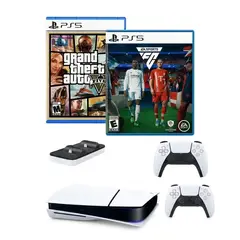 SONY - Consola PS5 Slim 1TB +2Controles+Fc26+GtaV+CargadorDobe