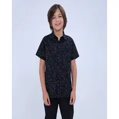 OSTU - Camisa De Niño M/C Marca En Color Negro #80010050