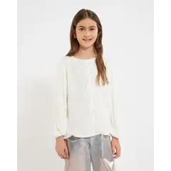 OSTU - Blusa Infantil Niña Manga Larga Color Crema #90120052