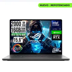 Portatil ROG Zephyrus G16 Core Ultra 9 285H RTX 5070 8GB SSD 2TB RAM 16GB OLED 16"