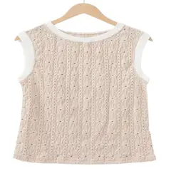 100 - Blusa Casual Beige con Textura