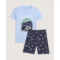 OSTU - Pijama Infantil Niño M/C P/C Celeste #80040105