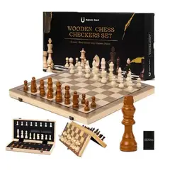 SWISSHOME - JUEGO DE MESA FAMILIAR AJEDREZ EN MADERA.