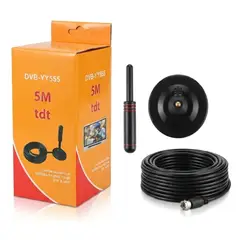 GENERICO - Antena Tdt Interior Digital Tv Cable 5m Base Imantada Full H