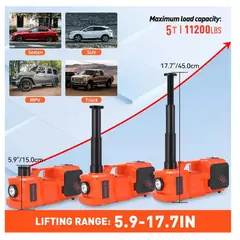 GENERICO - Gato Hidráulico Eléctrico 5 Ton con Compresor 12V