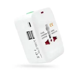 INNOVA - Adaptador Enchufe Universal Para Viajes 150 Paises Con Triple Puerto