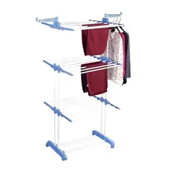 TECNOHOGAR JS - Tendedero Ropa Perchero Plegable Colgador De 3 Niveles