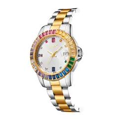 LOIX - Reloj Dama Original Acero Bicolor Cristales Lujo Elegante Fino Analógico Cuarzo L1301-3