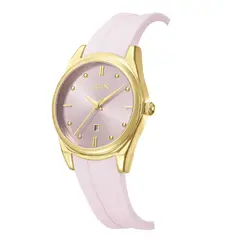 LOIX - Reloj Mujer Original Silicona Rosa Oro Analogo Cuarzo Japones Calendario Elegante L1307-4
