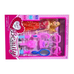 GENERICO - Muñeca Vestido Accesorios Gafas Moda Espejo Juguete Niñas